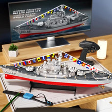 Load image into Gallery viewer, Ssccgym 23.6" Inch Remote Controlled Warship Battleship 10km/h 4WD 2.4G RC Controlled Ship 1:390 Scale On Water Lakes Pools