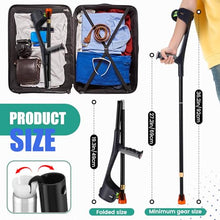 Load image into Gallery viewer, Geiserailie 2 Pcs Forearm Crutches for Adults, Folding Forearm Crutches Lightweight and Adjustable with Rubber Grips Black