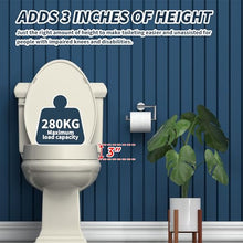 Load image into Gallery viewer, Ccbello ELONGATED toilet seat risers for seniors, Slow Close, Elevated toilet seat, Heavy Duty, Never Loosen, Raised toilet seat elongated bowl, Almond/Bone(18.5”)