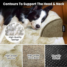 Load image into Gallery viewer, blunique Calming Dog Couch Bed for Large Dogs, 41 x 37 inch Waterproof Removable Dogs Mat Couch Cover for Furniture Protector, Non-Slip Fluffy Pelsbarn Dog Bed for Couch, Sofa, Outdoor - Tie-Dye Khaki