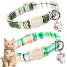 Load image into Gallery viewer, ARING PET 2 Pack Cat Collar-Cute Cotton Cat Collar with Bell & Pendant, Adjustable Spring Kitten Collars with Safety Buckle for Girl and Boy Pets