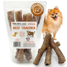 Load image into Gallery viewer, Dog Chits Beef Trachea Dog Chews - 100% Single Ingredient, High Protein, Low Fat - Glucosamine for Joint Support - Dental-Clean Crunch - Digestible Rawhide-Free, Natural Dog Chew Treats - 12inch, 4pk