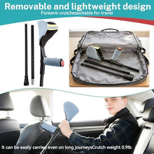 Load image into Gallery viewer, ENLUNTRA Forearm Crutches for Adults, 2 Pcs, Adjustable Arm Crutch with Elbow Strap and Cushion, Portable and Foldable Crutches,Blue Grey
