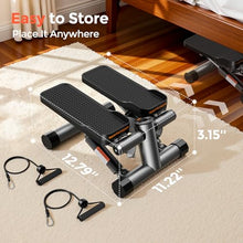 Load image into Gallery viewer, SPORTSROYALS Twist Stepper/Mini Stepper for Exercise at Home,Stair Stepper with Resistance Bands for Full Body Workout