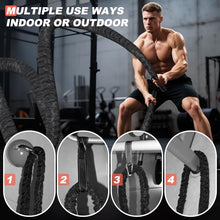 Load image into Gallery viewer, Brobantle Battle Rope 1.5 Inch Diameter,50FT Exercise Workout Ropes for Home Gym Heavy Weighted Training Rope for Working Out