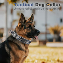 Load image into Gallery viewer, 2026 Upgrade Dog Collar with IPX8 Waterproof AirTag Holder,Military Tactical Handle and Ultra-Durable Metal Buckle/Night Reflective,GPS Collar for Medium to Large Dogs (Camouflage Grey/M)