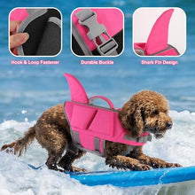 Load image into Gallery viewer, Dogcheer Dog Shark Life Jacket with Extra Foam, High Buoyancy Dog Life Vest with Rescue Handle for Swimming Boating, Reflective Adjustable Puppy Swim Vest for Small Medium Large Dogs, Pink - XL