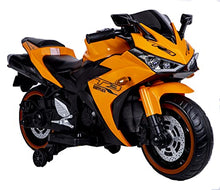 Load image into Gallery viewer, 12V Electric Ride On Motorcycle for Kids, Training Wheels, Full Hand Drive Motorbike Toy, Perfect for Boys and Girls (3-8 Yrs) (Orange)