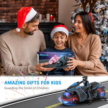 Load image into Gallery viewer, Remote Control Motorcycle Toys, Colorful Wheels Light Off-Road RC Dirt Bike with Detachable Rider