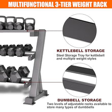 Load image into Gallery viewer, CHICAURA Heavy Duty 3 Tier Dumbbell Rack Stand, 1200LBS Weight Rack for Dumbbell -Stand Only