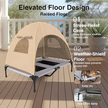 Load image into Gallery viewer, Elevated Outdoor Dog Bed with Canopy – Cooling Camping Tent, Removable Shade, Off-Ground Cot, Medium