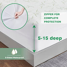 Load image into Gallery viewer, Parkdeny Waterproof Cooling Mattress Encasement, California King, Rayon from Bamboo, 5"-15"Deep, Noiseless, Washable