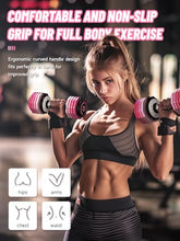 Load image into Gallery viewer, Motion Space Adjustable Dumbbells Set 12.5LB Pair, 1-Sec Fast Adjustable 5 Free Weights, Premium Comfort Non-slip Metal Handle, Compact Size for Full Body Home Workout (Pink)