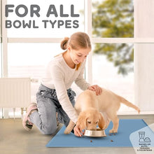 Load image into Gallery viewer, Dog Food Mat - 28x18 Raised Edges Dogs Mat for Food and Water Prevent Spill, Waterproof Cat Food Mats Protect Floors, Easy Clean Dog Bowl Mats for Food and Water, Silicone Pet Feeding Placemats