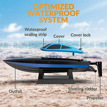 Load image into Gallery viewer, VOLANTEXRC RC Boat 20MPH Fast Remote Control Boat with Lights 2.4Ghz Toy Boat for Pools, Blue