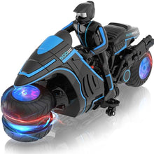 Load image into Gallery viewer, Remote Control Motorcycle Toys, Colorful Wheels Light Off-Road RC Dirt Bike with Detachable Rider