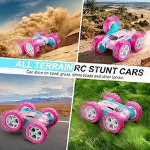 Load image into Gallery viewer, QUNREDA RC Cars, Pink Remote Control Car for Girls, 2.4 GHZ Double Sided RC Stunt Car 360° Rotating Remote Control Crawler