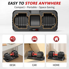 Load image into Gallery viewer, Mouldbody Adjustable Dumbbell Set Pair 50 lb, Adjustable Dumbbells 10-in-1 Free Weight Set, 1-Second Dial Weight Adjustment,Space-Saving Design with Storage Base, Home Gym Strength Training Equipment