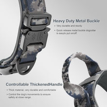 Load image into Gallery viewer, 2026 Upgrade Dog Collar with IPX8 Waterproof AirTag Holder,Military Tactical Handle and Ultra-Durable Metal Buckle/Night Reflective,GPS Collar for Medium to Large Dogs (Camouflage Grey/M)
