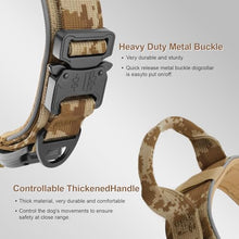 Load image into Gallery viewer, 2026 Upgrade Dog Collar with IPX8 Waterproof AirTag Holder,Military Tactical Handle and Ultra-Durable Metal Buckle/Night Reflective,GPS Collar for Medium to Large Dogs (Camouflage Khaki/XL)