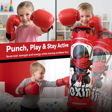 Load image into Gallery viewer, COMMOUDS 67inch Punching Bag for Kids, Inflatable Kids Boxing Set with Gloves, Fast Rebound Punching Bag for Practicing Karate, Taekwondo, MMA, Christmas/Birthday Gift for Boys Girls, Ages 6-14 (Red)