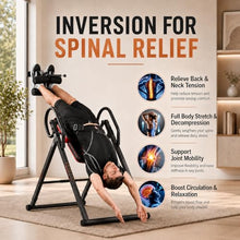 Load image into Gallery viewer, HARISON Inversion Table for Back Pain Relief - Decompression Back Stretcher, 350LBS Capacity Strength Training Inversion Equipment, Decompression Table with Safe Belt & Comfortable Ankle Holders