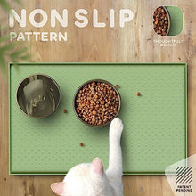 Load image into Gallery viewer, PetHappily Dog Food Mat - Raised Edges Dogs Mat for Food and Water Prevent Spill, Waterproof Cat Food Mats Protect Floors, Easy Clean Dog Bowl Mats for Food and Water, Silicone Pet Food Tray
