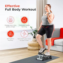 Load image into Gallery viewer, Sunny Health & Fitness Mini Steppers for Exercise at Home, Stair Step Workout Machine with Resistance Bands, Full Body Cardio Equipment with Digital Monitor - No. 012 -S