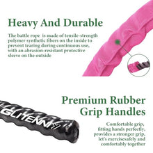 Load image into Gallery viewer, 1 inch 30ft Pink Battle Rope Workout Rope Battle Ropes for Home Gym Exercise for Working Out for Exercise Training Weighted Workout