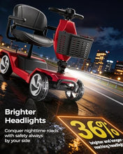 Load image into Gallery viewer, Foldable Mobility Scooters for Seniors, FSA&HSA Eligible,330LBS Capacity, Red Powered Electric Mobility Scooters, 4 Wheel Lightweight Mobility Scooters for Adults, Folding Travel Motorized Scooter