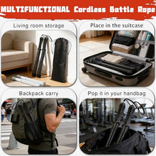 Load image into Gallery viewer, FlowViva 2-in-1 Ropeless Battle Rope & Vibration Bar, Portable Cordless Fitness Ropes for Home Gym, Strength Building, HIIT Training & Low-Impact Aerobic Training for Men and Women, Black