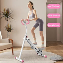 Load image into Gallery viewer, KINMAC Stair Stepper with Adjustable Resistance for Home - Upgrade Climber Workout Machine with LCD - (White Pink)
