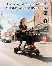 Load image into Gallery viewer, Ecomobi Light Weight Mobility Scooter for Seniors & Adults, 12–30 Mile Range, Foldable Airline Approved Portable 4 Wheel Motorized Scooter with Removable Lithium Battery, 300 lb Capacity, Ultra Red