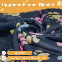 Load image into Gallery viewer, Gowyeg Dog Blankets for Large Dogs, 60"x50" Blanket Washable, Fuzzy Soft Pet Mat Throw Cover for Kennel Crate Bed, Cute Paw Pattern, Cat Blanket, Gifts Medium Small Pet Essentials, Navy Blue