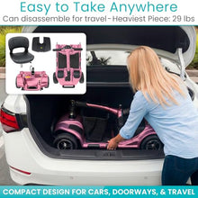 Load image into Gallery viewer, Vive 4 Wheel Mobility Scooter - Electric Powered Wheelchair Device - Compact Heavy Duty Mobile for Travel, Adults, Elderly - Long Range Power Extended Battery with Charger Included (Limited Edition)