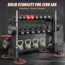 Load image into Gallery viewer, 3-Tier Dumbbell Rack, 1200LB Capacity Adjustable Weight Rack for Home Gym -(Rack Only)