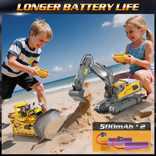 Load image into Gallery viewer, RC Bulldozer Toy for Boys, Remote Control Play Bulldozer Construction Vehicles