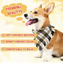 Load image into Gallery viewer, 2 Pack Thick Triangle Dog Bandanas with Tassels Edges, Reversible Plaid Dog Bandanas Boy Girl in Storage Box, Washable Soft Dog Scarf, Holiday Dog Bandana for Medium Large Dogs and Cats (Large)