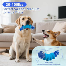 Load image into Gallery viewer, FurtasticFinds Indestructible Dog Toys for Aggressive Chewers, Tough Chew Proof Toy for Large Dogs, Squeaky Rubber Chew Toy with Beef Flavor for Boredom & Anxiety Relief (Blue)