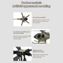 Load image into Gallery viewer, RC Helicopter, 4CH Remote Control Helicopter, 1:28 2.4GHz MD500 RC Aircraft with 6-Axis Gyro, Dual Brushless Motors, 2 Batteries (Black)