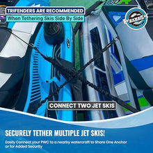 Load image into Gallery viewer, WAVESRX DockingPal™ - Premium Flat Bungee Dock Line for Boats | Elastic Boat Dock Rope with 1 Stainless Steel Carabiner & 1 Loop | Stretches from 5' to 9' for Jet Ski, PWC & Boat