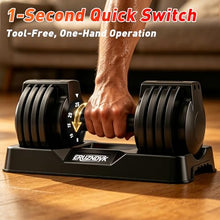 Load image into Gallery viewer, 25/55lb Adjustable Dumbbell Set of 2, 5-in-1/10-in-1 Free Weights with Anti-Slip Texture Handle for Exercise, Fitness Equipment Set for Home Gym Strength Training, Suits Both Men and Women(Black 25LBS Pair)