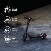 Load image into Gallery viewer, Electric Scooter, 28 mph Top Speed w/ 50 Miles Max Range, 2000W Peak Motor, Dual Hydraulic Suspension