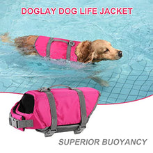 Load image into Gallery viewer, Doglay Dog Life Jacket with Rescue Handle, Dog Life Vest for Swimming Boating, Adjustable Reflective Puppy Swim Vest with Superior Buoyancy for Small Medium Large Dogs