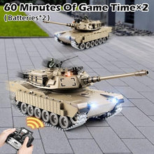Load image into Gallery viewer, Supdex 1:18 RC Tank That Shoot BBS, 2.4G Metal M1A2 Abrams Remote Control Tank Model Toys, Army Toy with Smoke