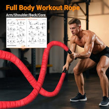 Load image into Gallery viewer, Brobantle Battle Rope 2 Inch Diameter,Red 30FT Exercise Workout Ropes for Home Gym Heavy Weighted Training Rope for Working Out