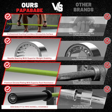 Load image into Gallery viewer, 7FT Olympic Barbell 45 lb Barbell 2 INCH 1000lbs Capacity Olympic Bar with Moderate Knurling - Green