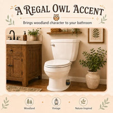 Load image into Gallery viewer, RAINGOWN Black Owl Toilet Bolt Caps Ceramic Dark Academia 2 Pack