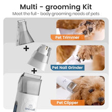 Load image into Gallery viewer, oneisall Dog Grooming Vacuum, Pet Grooming Vacuum with Clipper Nail Grinder, 1.5L Dust Cup Dog deshedding Brush with 7 Tools for Shedding Pet Hair, Home Cleaning(Blue)