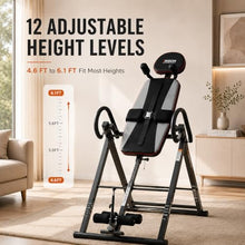 Load image into Gallery viewer, HARISON Inversion Table for Back Pain Relief - Decompression Back Stretcher, 350LBS Capacity Strength Training Inversion Equipment, Decompression Table with Safe Belt & Comfortable Ankle Holders